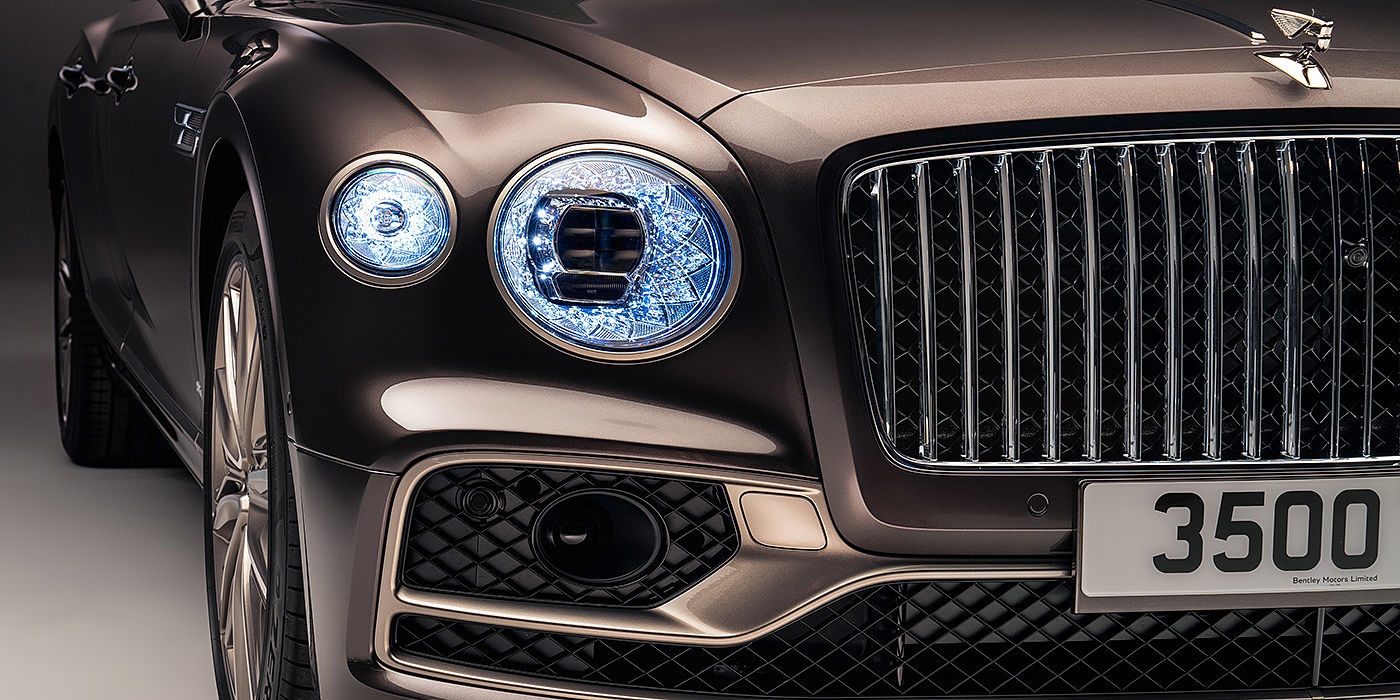Bentley Taichung Bentley Flying Spur Odyssean sedan front grille and illuminated led lamps with Brodgar brown paint