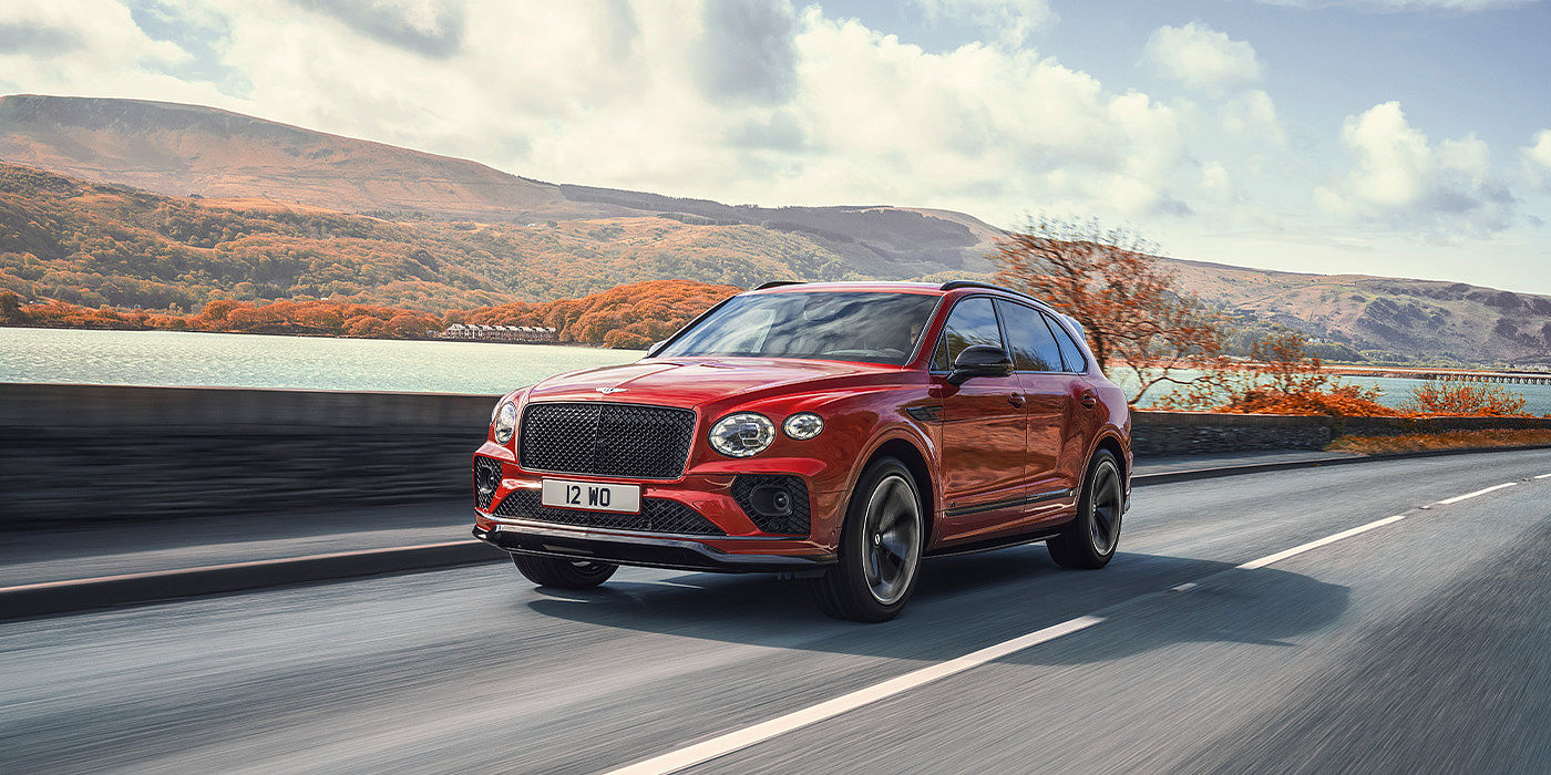 Bentley Taichung Bentley Bentayga S SUV in Candy Red paint front 34 dynamic
