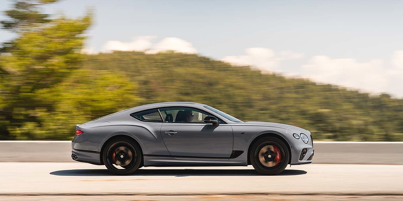 Bentley Taichung Bentley Continental GT S coupe in Cambrian Grey paint profile dynamic driving