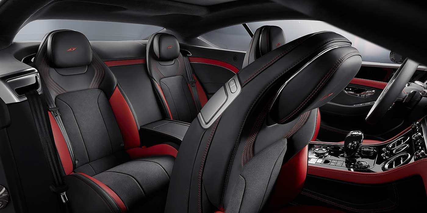 Bentley Taichung Bentley Continental GT S coupe in Beluga black and Hotspur red hide with S emblem stitching
