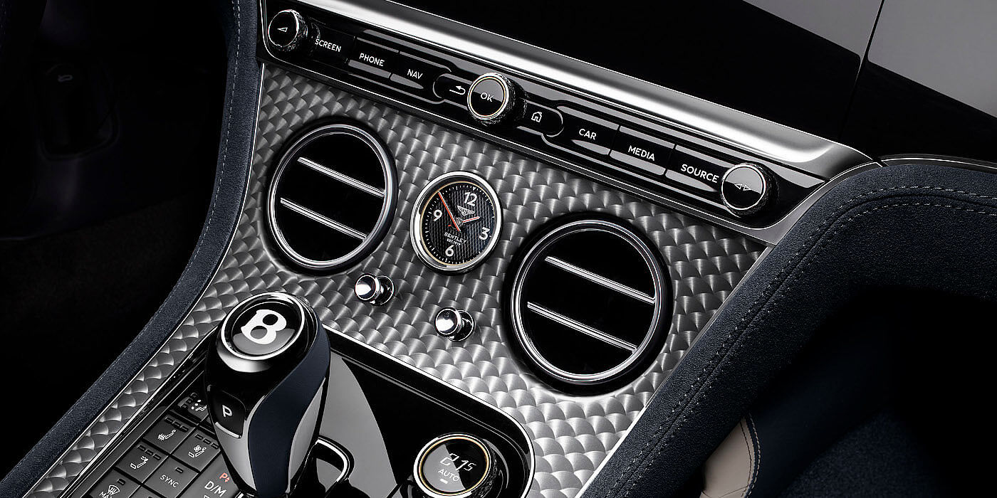 Bentley Taichung Bentley Continental GTC Speed convertible front interior engine spin veneer detail