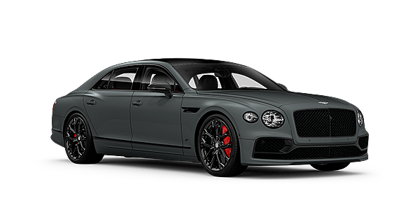 Bentley Taichung Bentley Flying Spur S front side angled view in Cambrian Grey coloured exterior. 