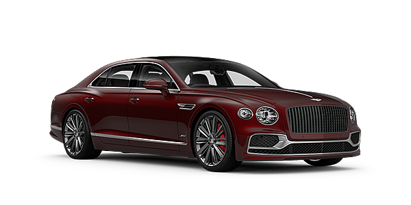 Bentley Taichung Bentley Flying Spur Speed sedan in Dragon Red II paint front 34