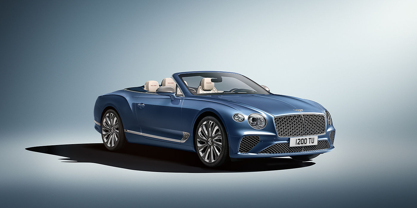 Bentley Taichung Bentley Continental GTC Mulliner convertible in Peacock blue paint front 34